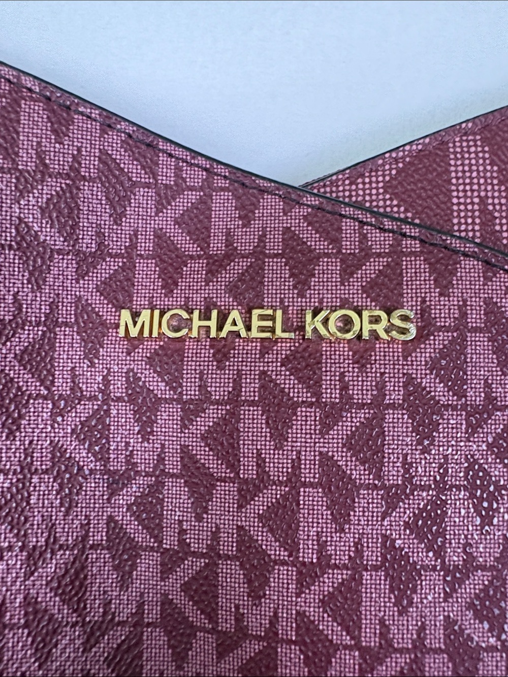 Michael Kors Burgundy MK Logo Chain-Handle Tote - Picture 4 of 7
